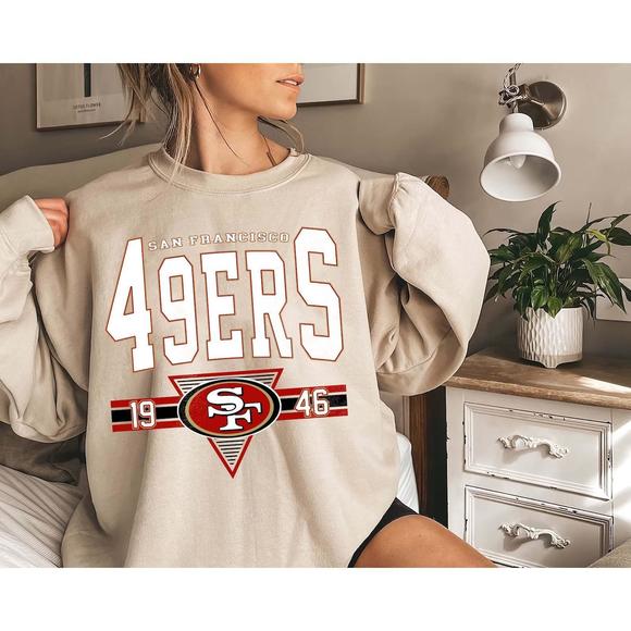 San Francisco Football Sweatshirt Retro Niners Shirt For 49Er Football - Picture 1 of 4